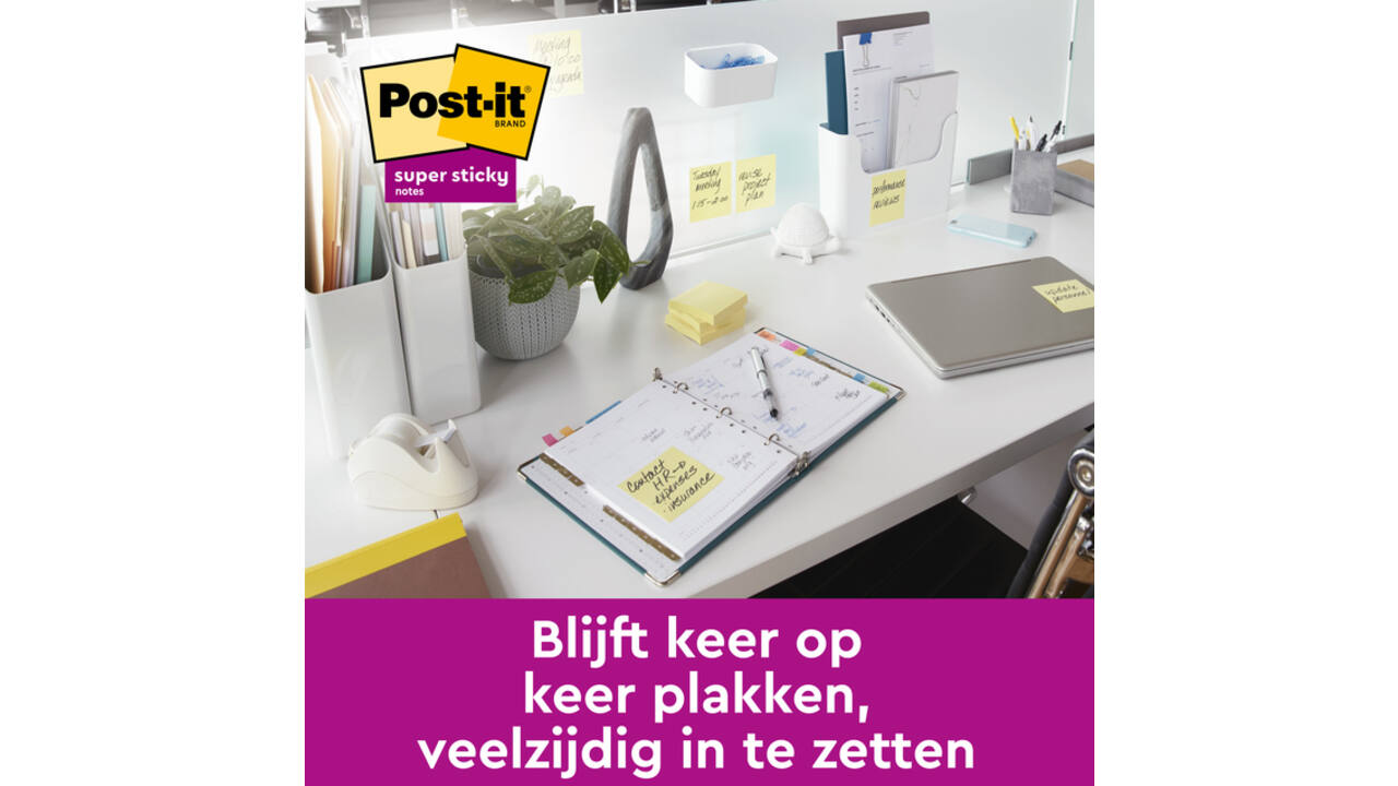 Memoblok Post-it Z-Note S330 Super Sticky 76x76mm geel