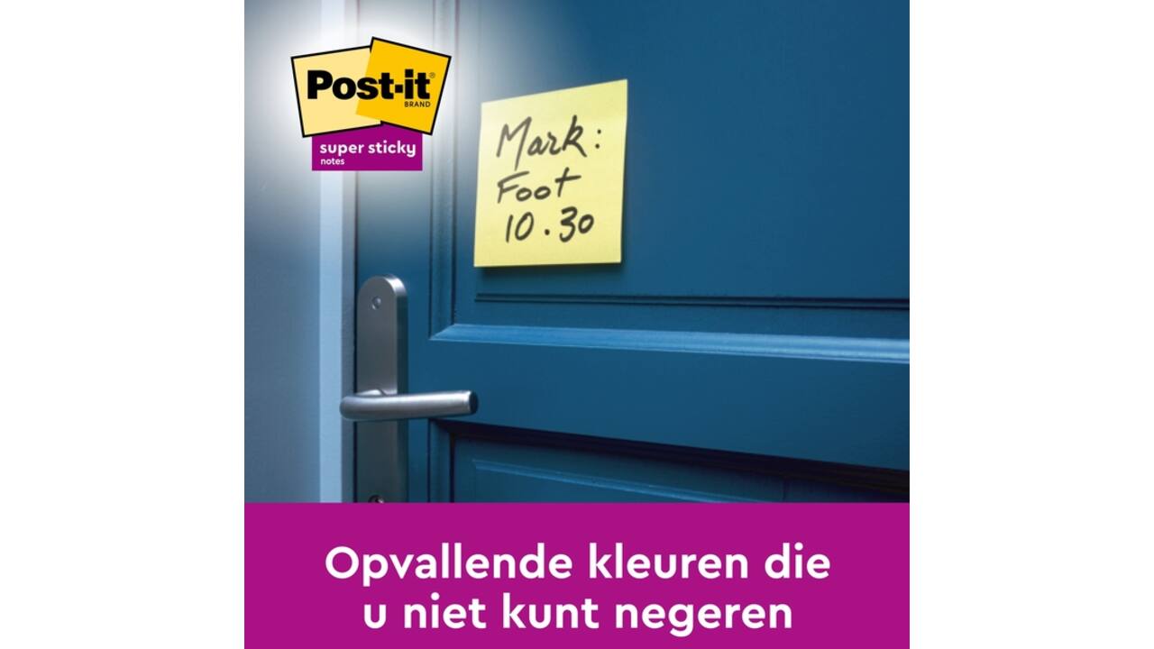 Memoblok Post-it 654 Super Sticky 76x76mm canary yellow