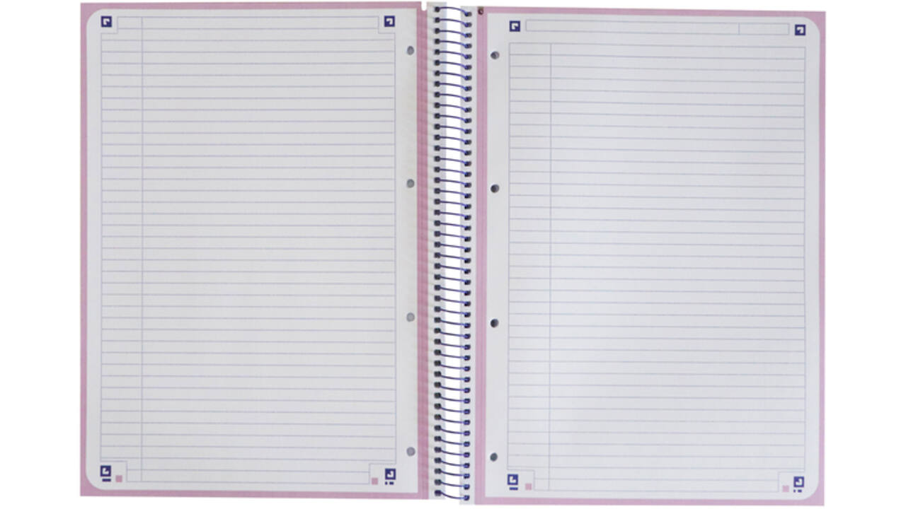 Notitieboek Oxford Touch Europeanbook A4+ 4-gaats lijn 80vel pastel paars