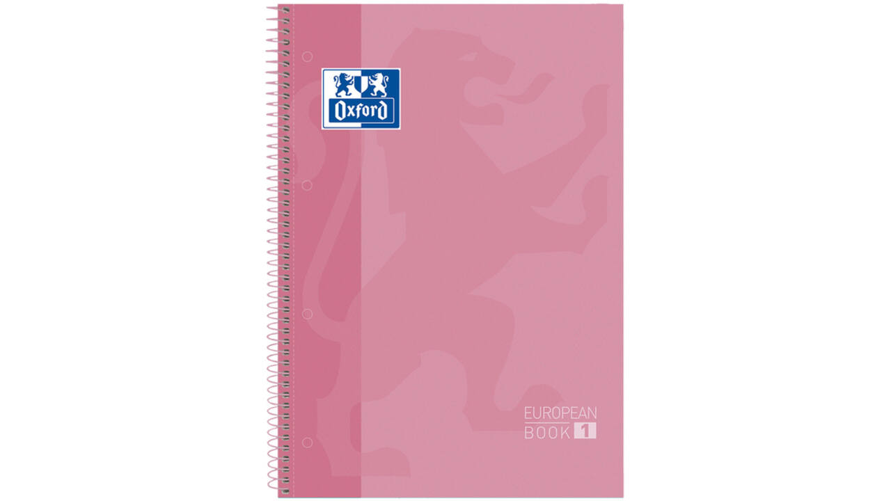 Notitieboek Oxford Classic Europeanbook A4+ 4-gaats lijn 80vel roze