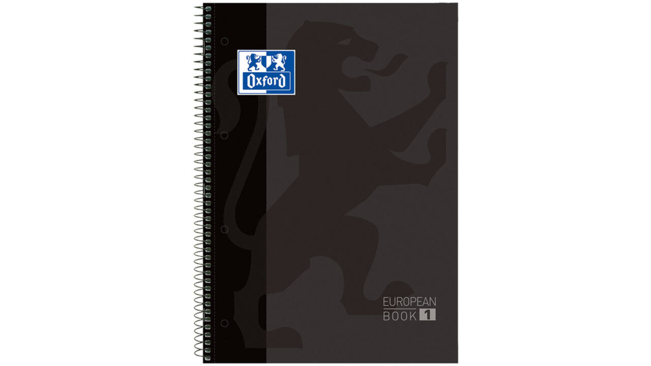 Notitieboek Oxford Classic Europeanbook A4+ 4-gaats lijn 80vel zwart