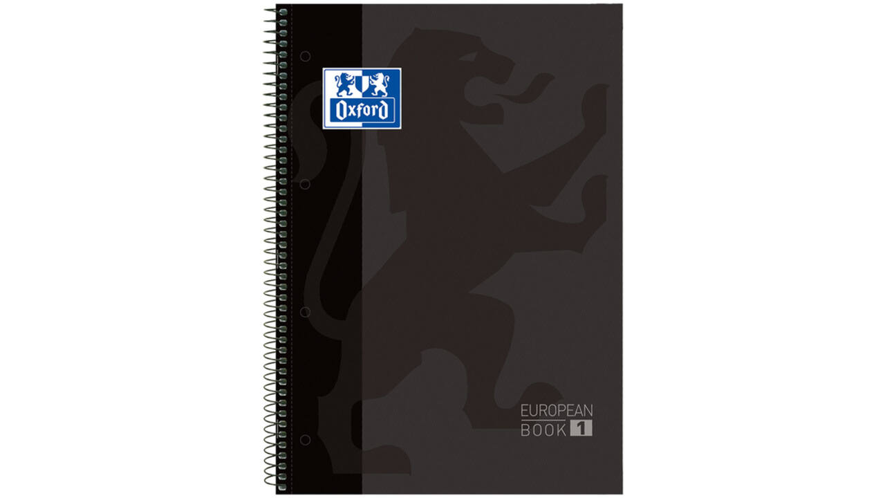 Notitieboek Oxford Classic Europeanbook A4+ 4-gaats ruit 5x5mm 80vel zwart