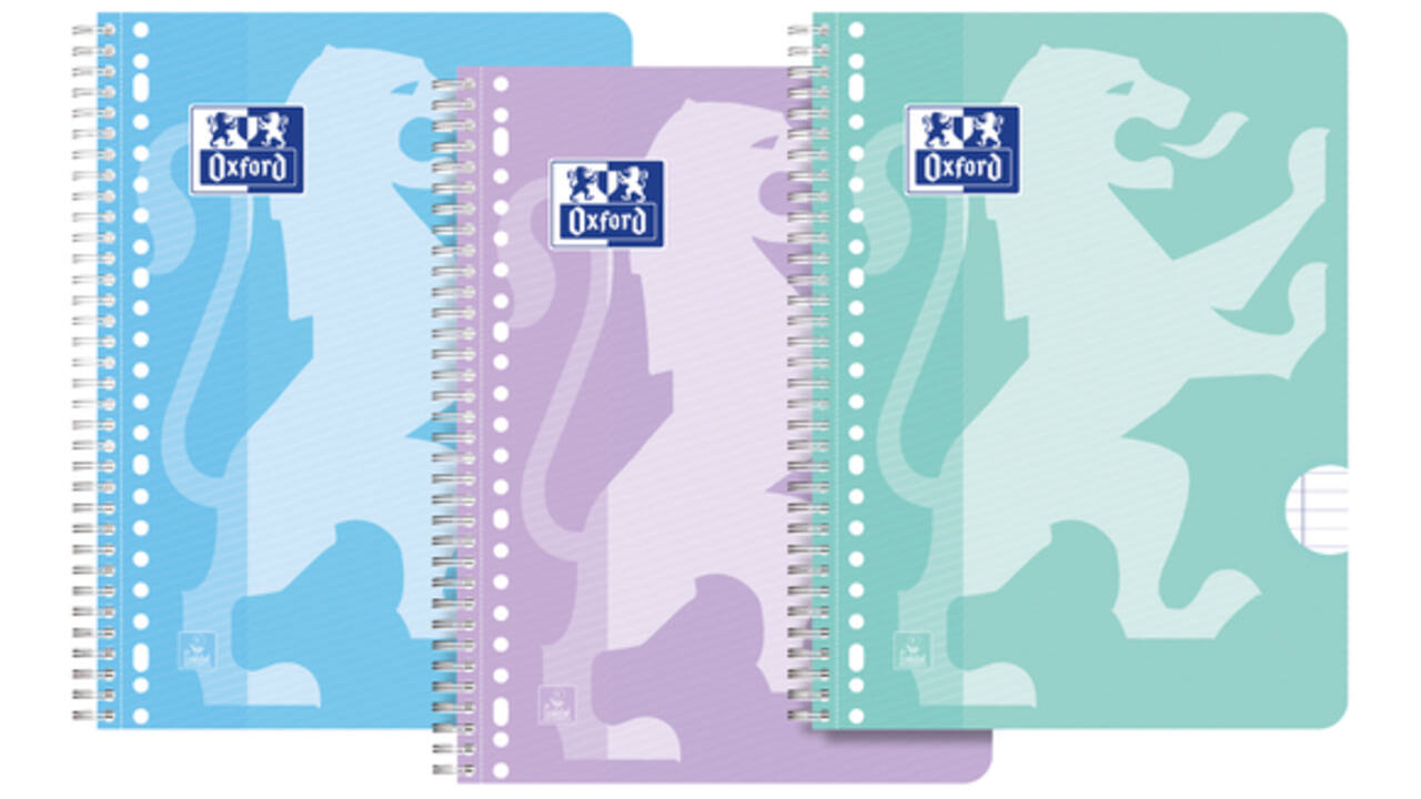 Collegeblok Oxford School A4+ lijn 23-gaats 160 pagina's 80gr pastel scratch&win assorti