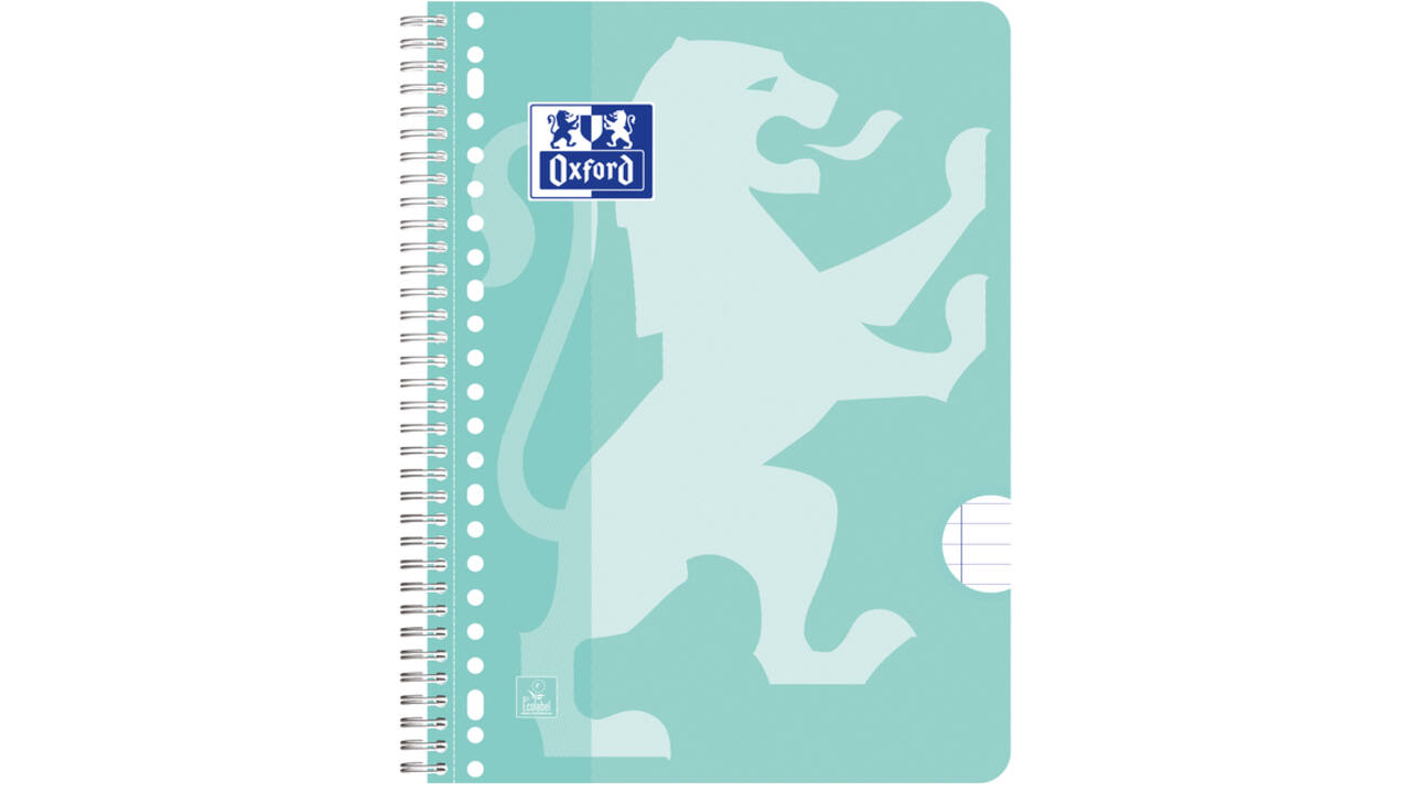 Collegeblok Oxford School A4+ lijn 23-gaats 160 pagina's 80gr pastel assorti