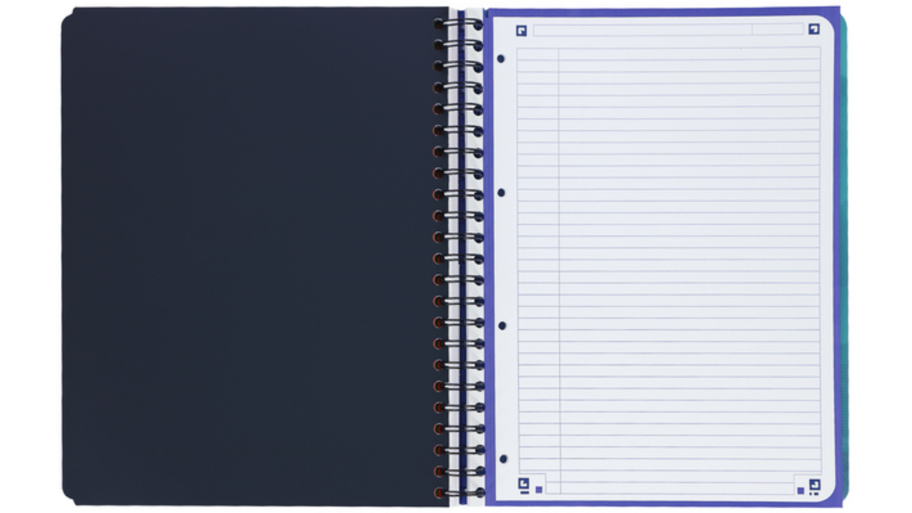 Projectboek Oxford School A4+ lijn 4-gaats 240 pagina's 80gr aqua