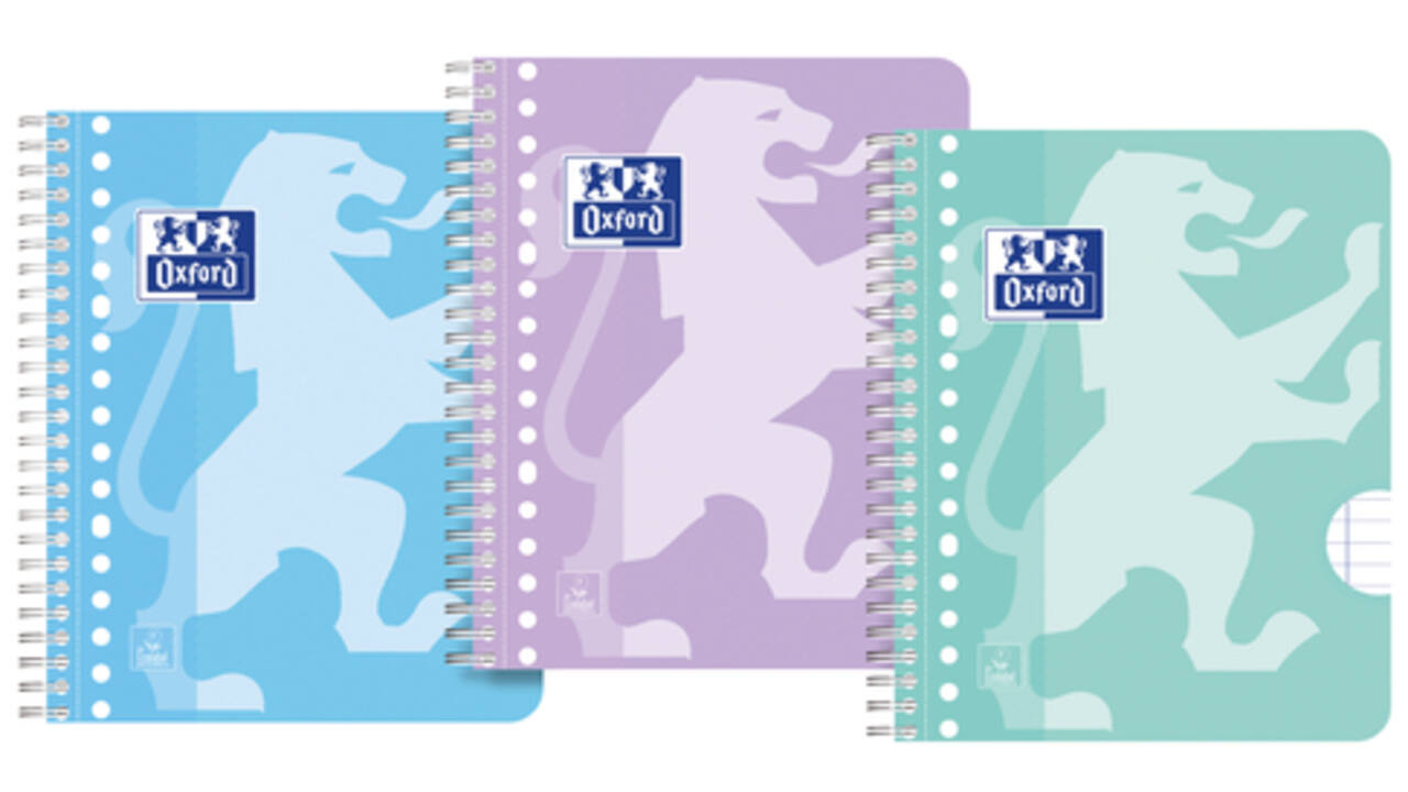 Collegeblok Oxford School A5+ lijn 17-gaats 160 pagina's 80gr pastel scratch&win assorti
