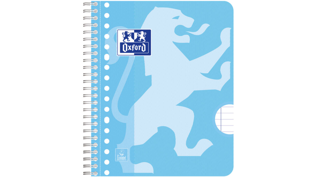 Collegeblok Oxford School A5+ lijn 17-gaats 160 pagina's 80gr pastel assorti