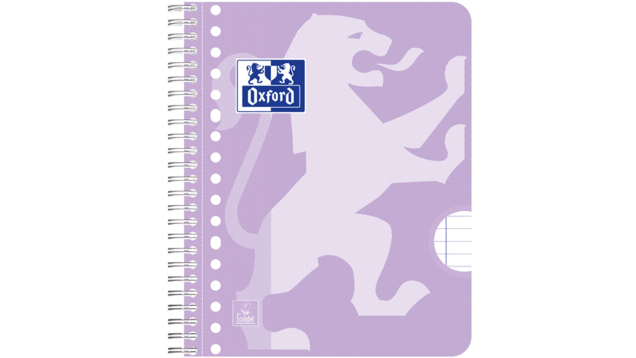 Collegeblok Oxford School A5+ lijn 17-gaats 160 pagina's 80gr pastel assorti