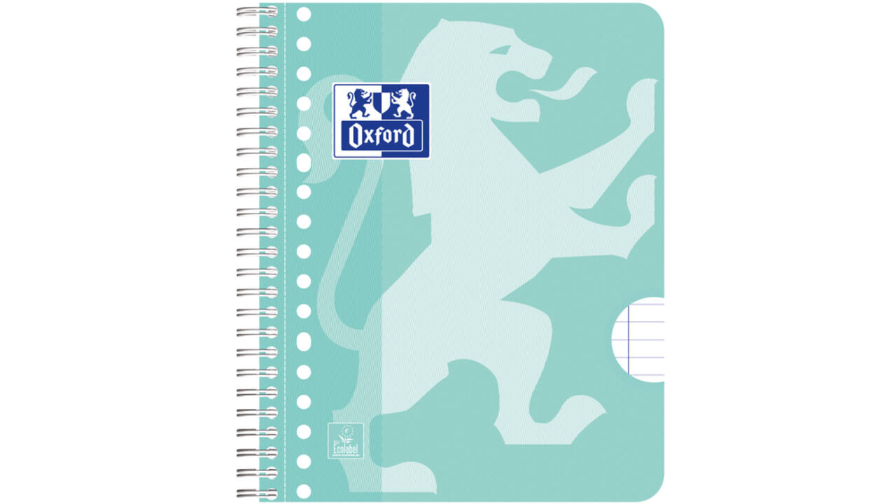 Collegeblok Oxford School A5+ lijn 17-gaats 160 pagina's 80gr pastel assorti