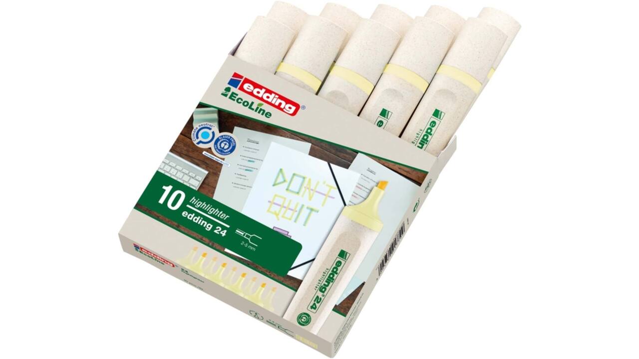 Markeerstift edding 24 Ecoline pastel geel