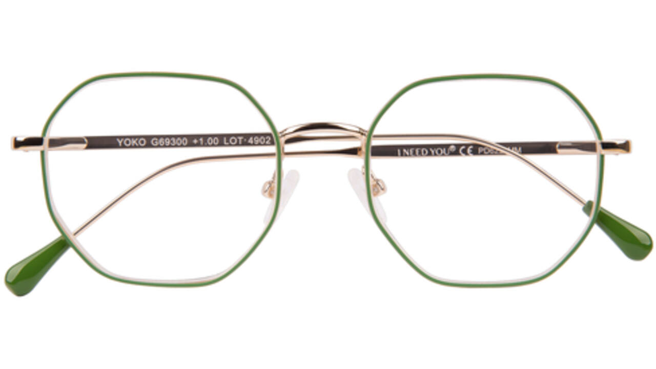 Leesbril I Need You +1.00 dpt Yoko groen-goud