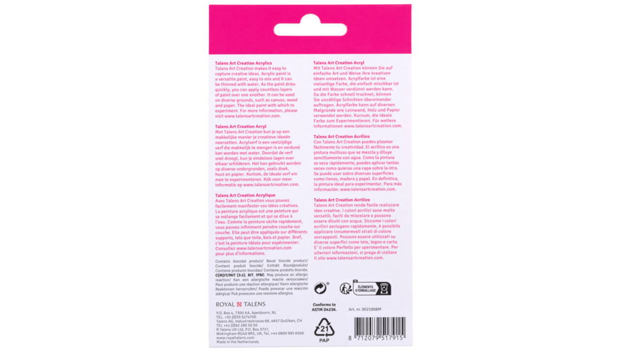Acrylverf Talens Art Creation 12ml set à 8 kleuren