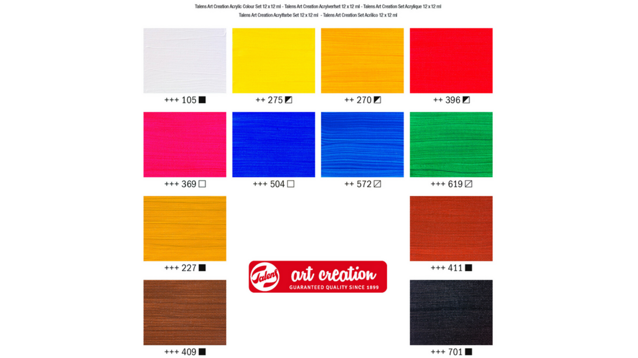 Acrylverf Talens Art Creation 12ml set à 12 kleuren