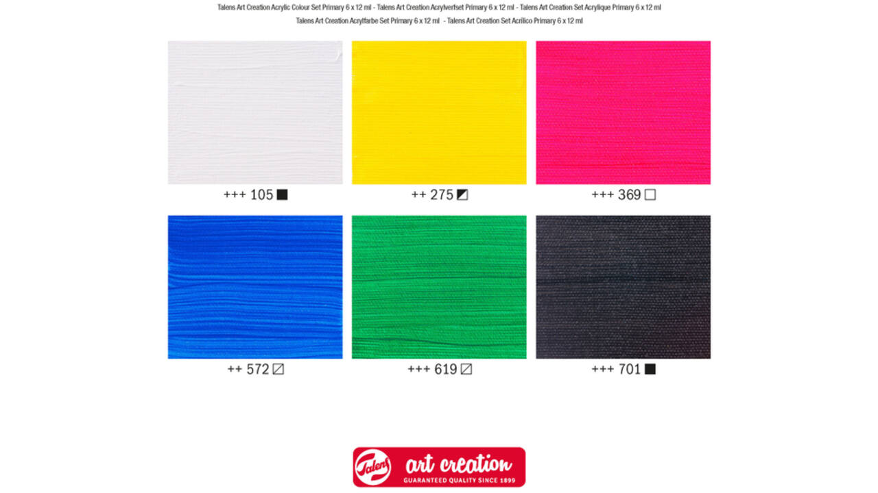 Acrylverf Talens Art Creation Primary 12ml set à 6 kleuren