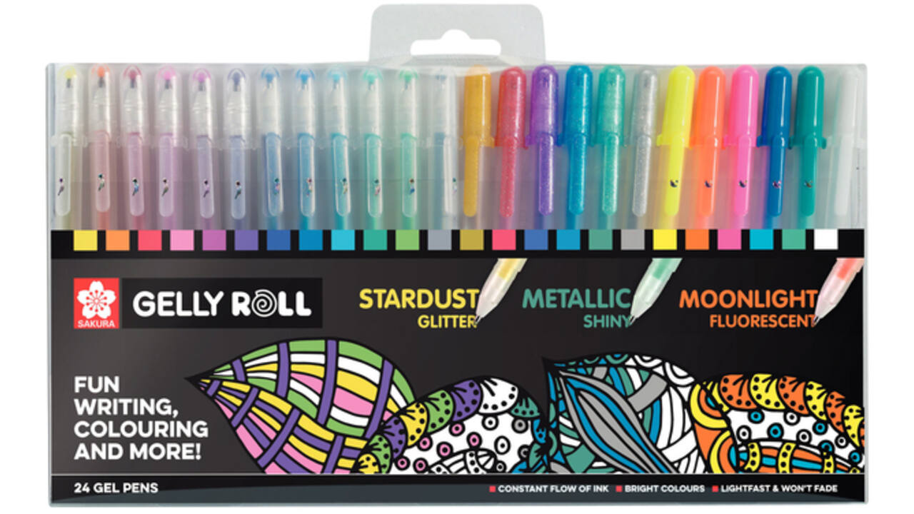 Gelschrijver Sakura Gelly Roll mix set à 24 kleuren