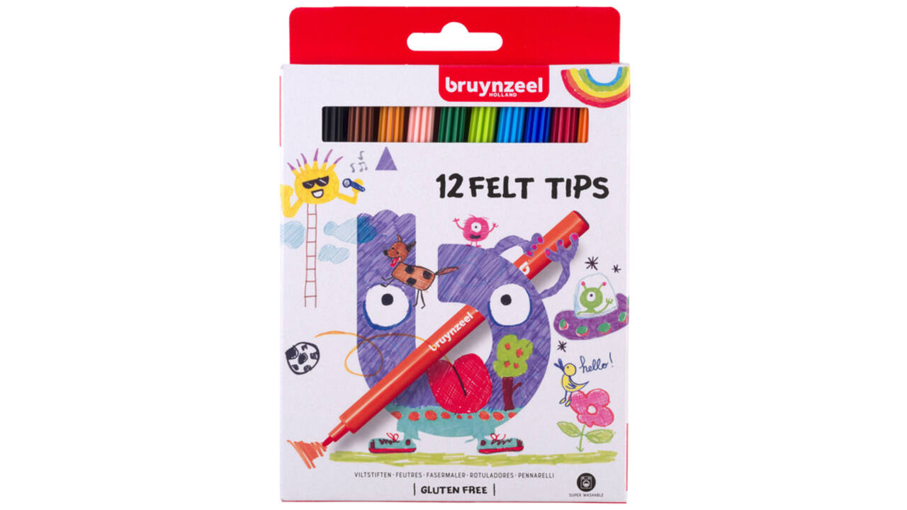 Viltstiften Bruynzeel set à 12 kleuren
