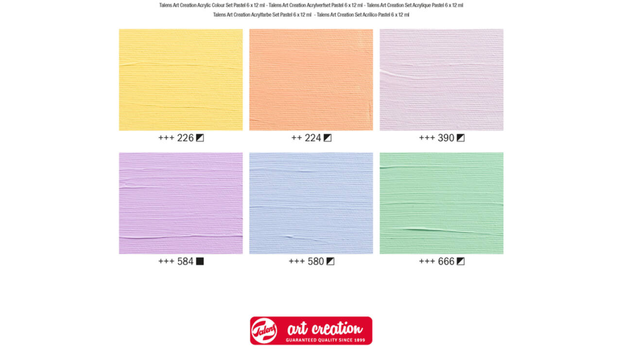Acrylverf Talens Art Creation Pastel 12ml set à 6 kleuren