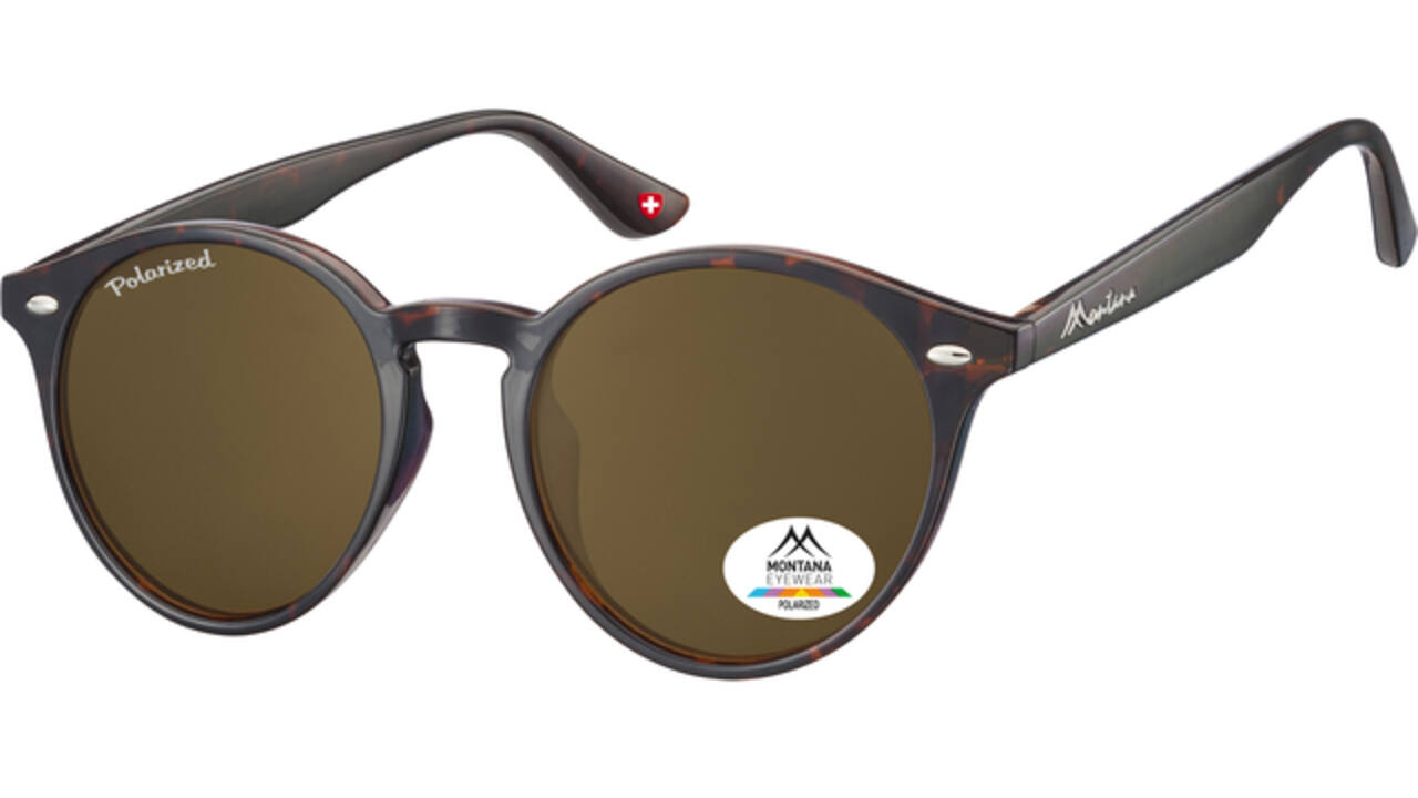 Zonnebril Montana met bruin gepolariseerd rond glas turtle