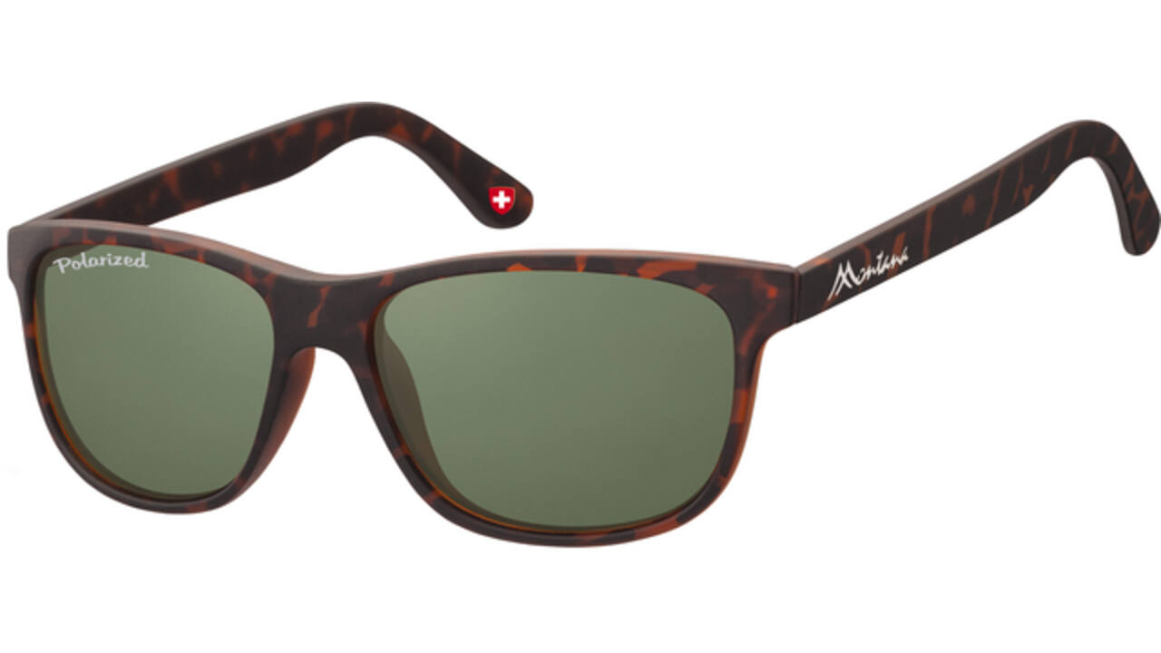 Zonnebril Montana met groen G15 gepolariseerd glas mat turtle