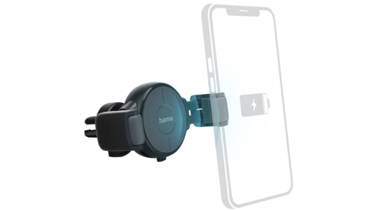 Autolader Hama draadloos QI-Charge 10W antraciet