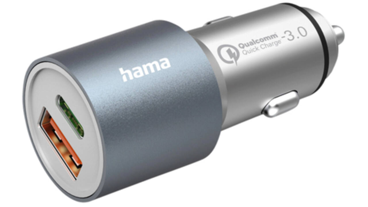 Autolader Hama 1x USB-C 1x USB-A 38W metaal