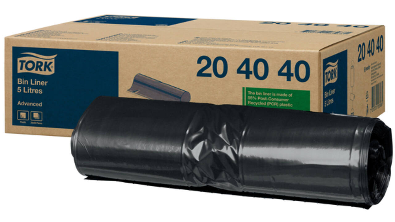 Afvalzak Tork B3 33x40cm 5 liter zwart rol à 50 stuks 204040