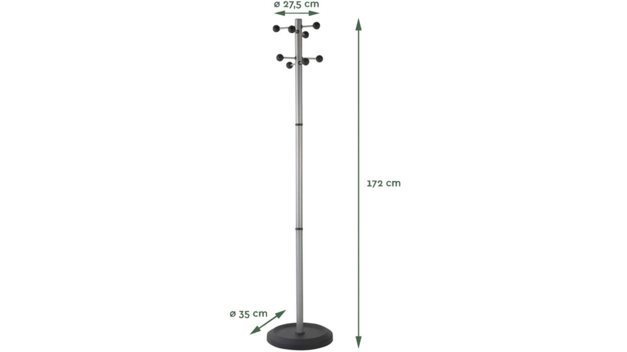 Kapstok BRASQ Monaco staand zilver/zwart