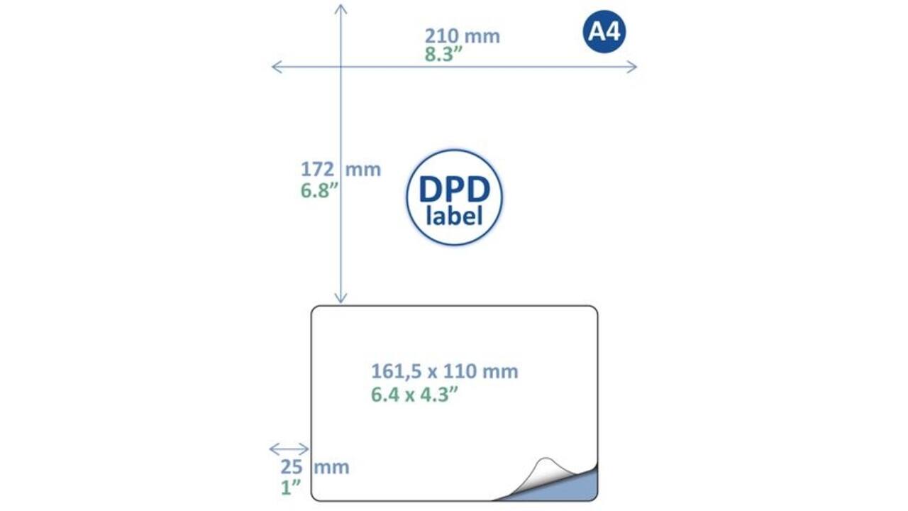 Retourlabel DPD IEZZY A4 1.000 vel 161,5x100mm 1000 labels