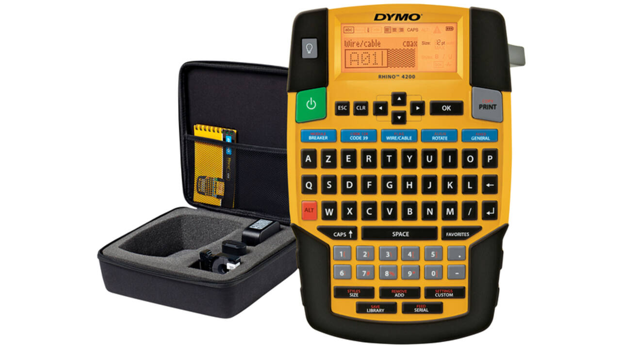 Labelprinter Dymo Rhino 4200 industrieel azerty 19mm geel in koffer