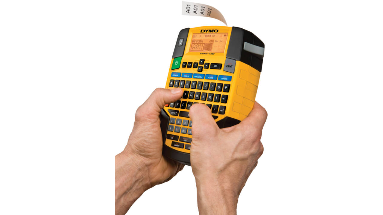 Labelprinter Dymo Rhino 4200 industrieel azerty 19mm geel in koffer