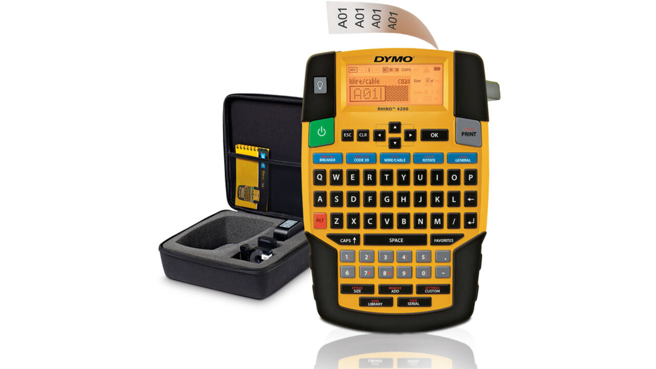 Labelprinter Dymo Rhino 4200 industrieel qwerty 19mm geel in koffer