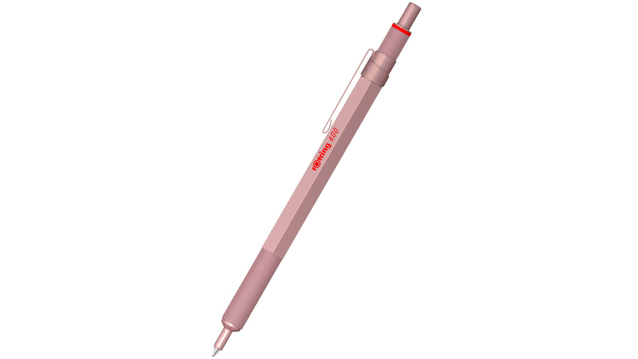 Balpen rOtring 600 medium rosé goud