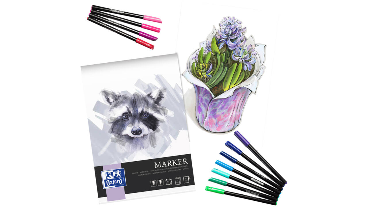 Tekenblok Oxford Marker A4 15 vel 180 gram