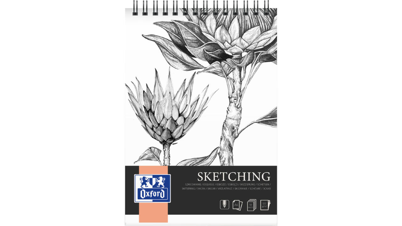 Tekenblok Oxford Sketching A4 50 vel 120 gram spiraal
