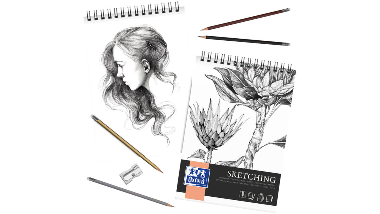 Tekenblok Oxford Sketching A4 50 vel 120 gram spiraal