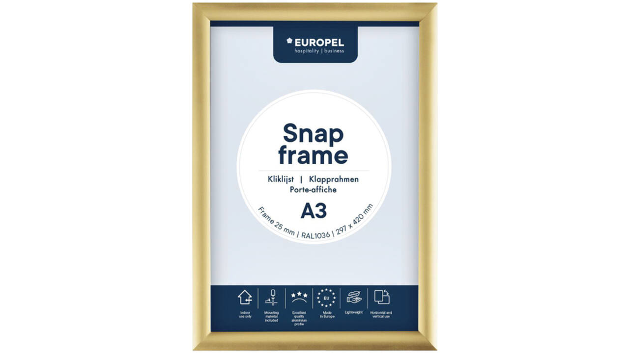Kliklijst Europel A3 25mm goud