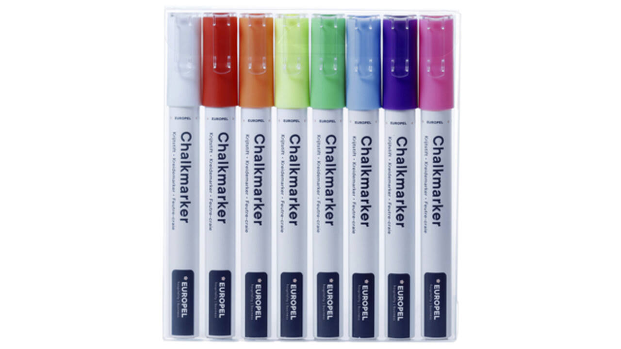 Krijtstift Europel 3mm assorti etui 8 stuks