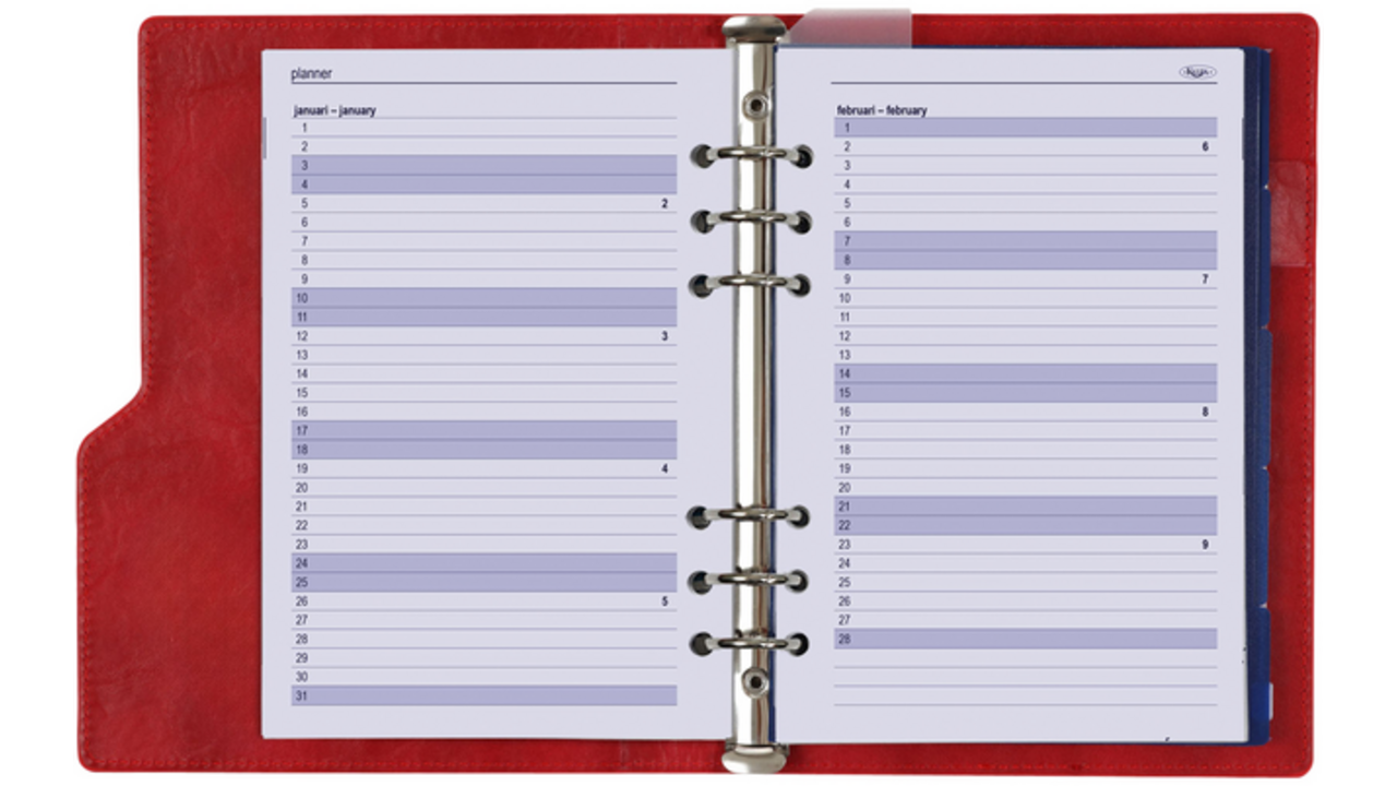 Organizer Kalpa Clipbook A5 inclusief agenda 2024-2025 7dagen/2pagina's rood
