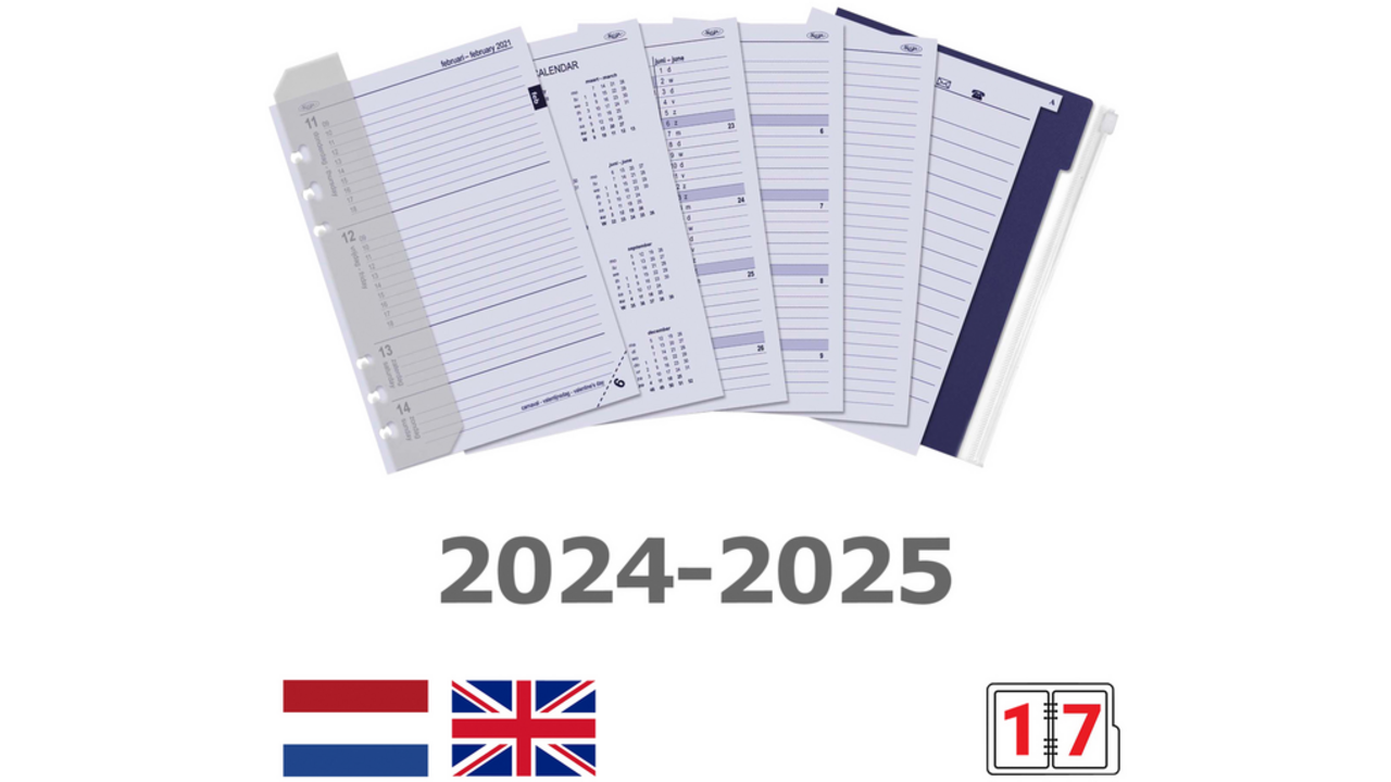 Organizer Kalpa A5 inclusief agenda 2024-2025 7dagen/2pagina's nerf rood