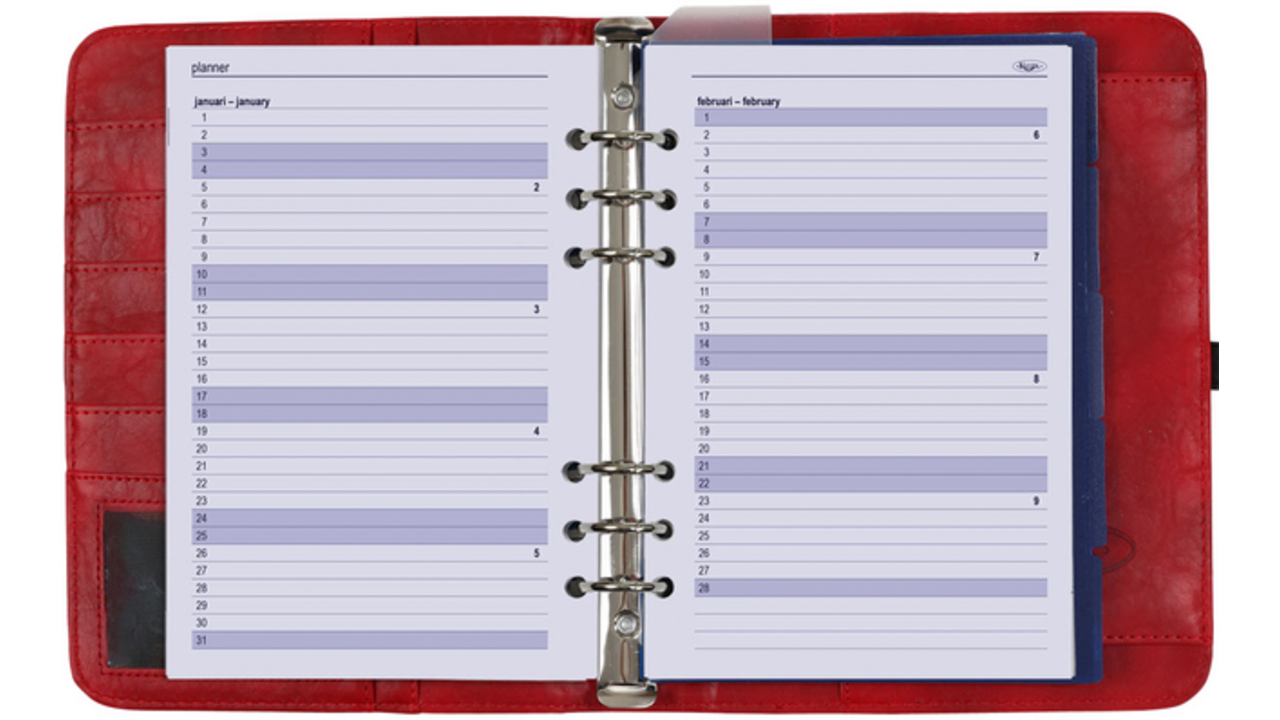 Organizer Kalpa A5 inclusief agenda 2024-2025 7dagen/2pagina's nerf rood