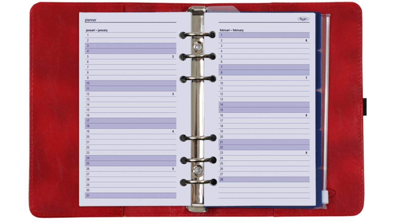 Organizer Kalpa Personal inclusief agenda 2024-2025 7dagen/2pagina's nerf rood