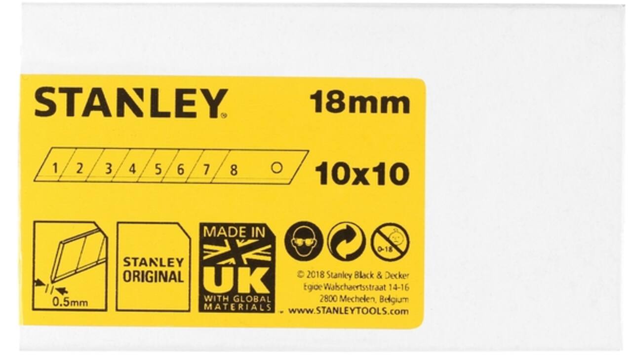Afbreekmesjes Stanley 18mm 10 stuks x 10
