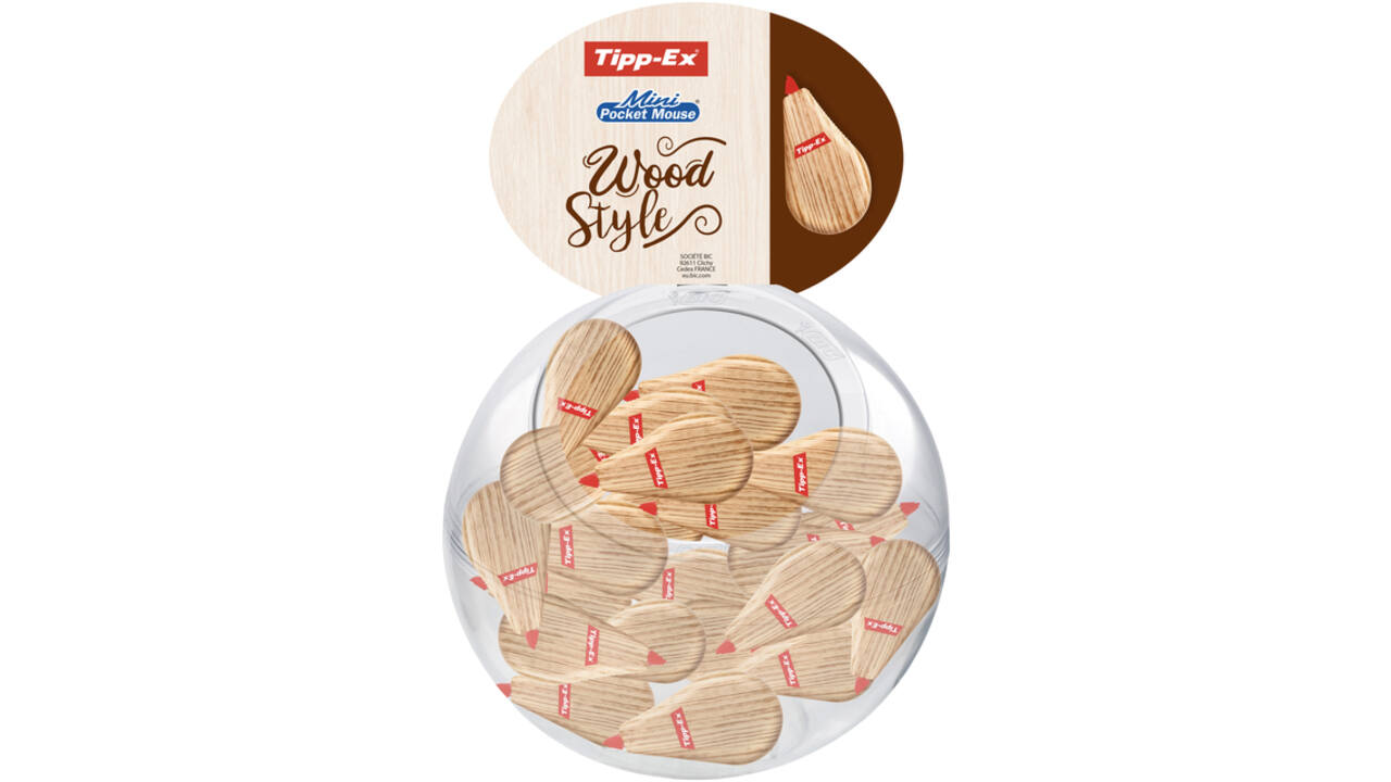 Correctieroller Tipp-ex mini pocket mouse 5mmx6m wood valuepack à 30+10 gratis