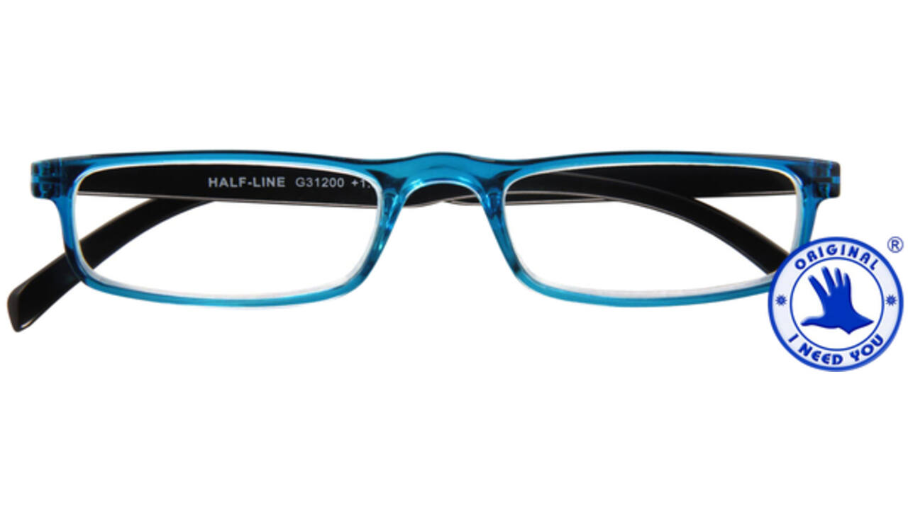 Leesbril I Need You +3.00 dpt Half-line blauw