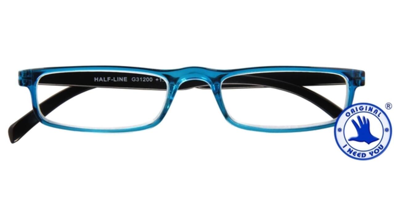 Leesbril I Need You +1.00 dpt Half-line blauw