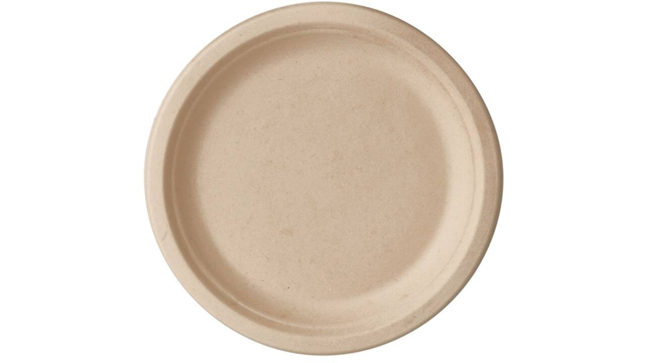 Bord IEZZY PF D 170mm suikerriet 50 stuks naturel