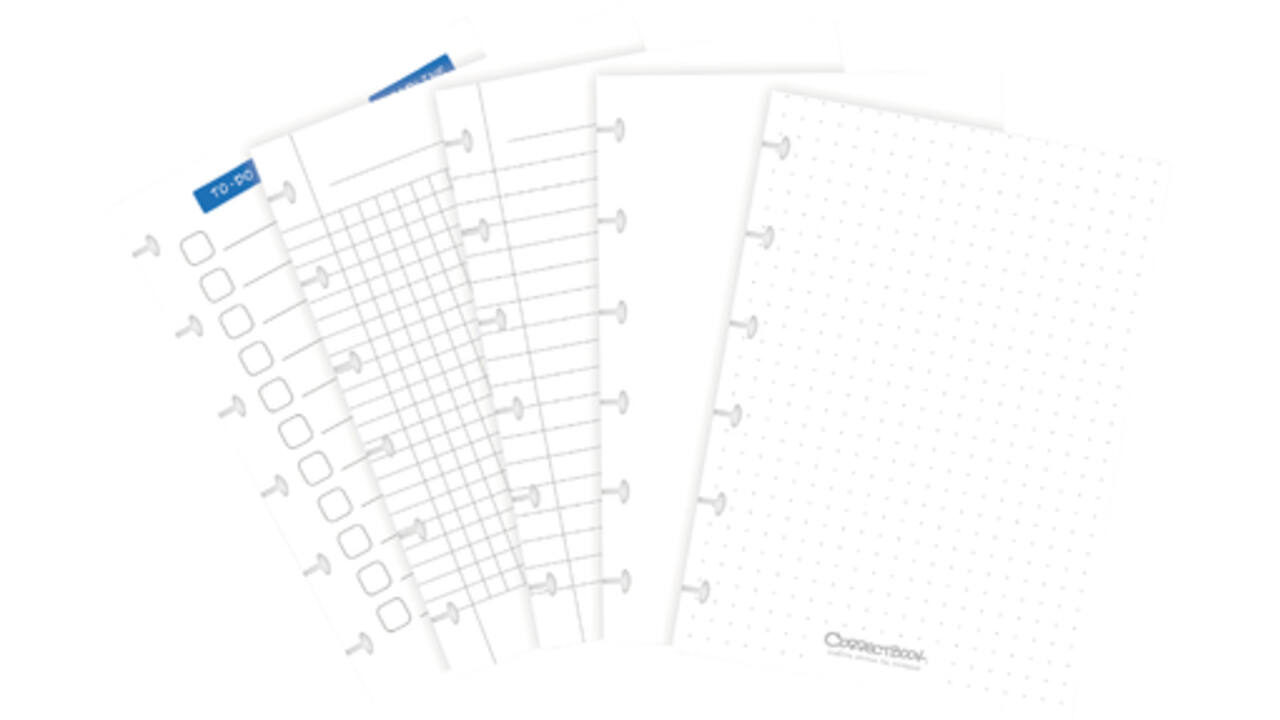Uitbreidingsset Correctbook A6 mix 5 bladen