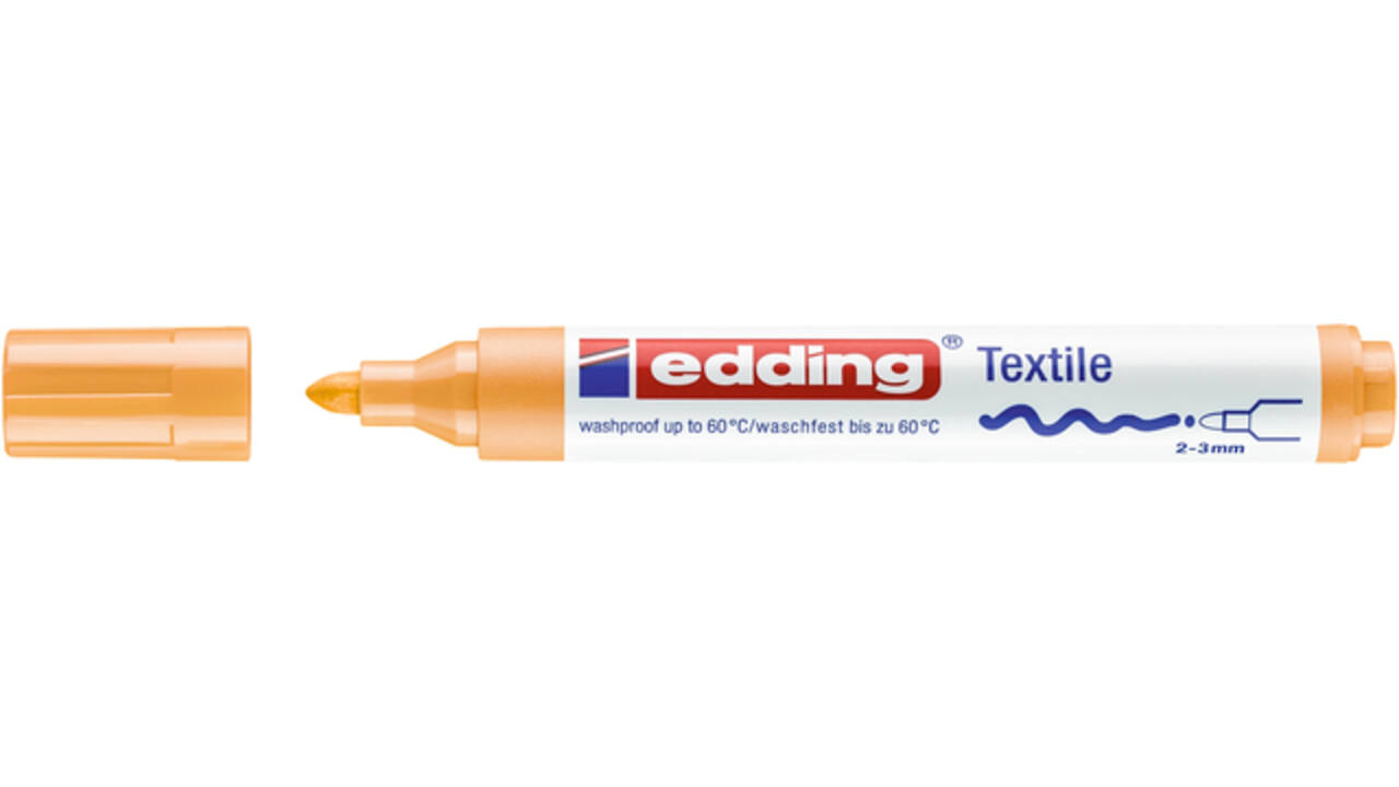 Viltstift edding 4500 textiel rond 2-3mm lichtoranje
