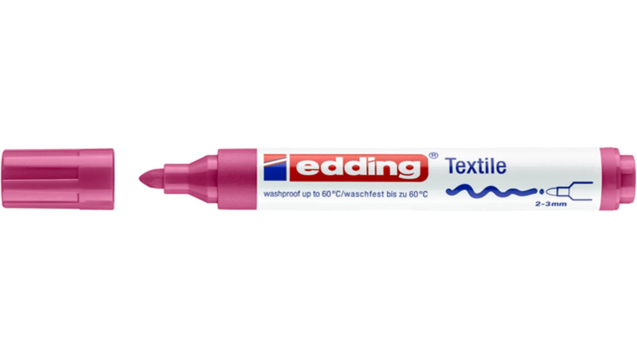 Viltstift edding 4500 textiel rond 2-3mm karmijnrood