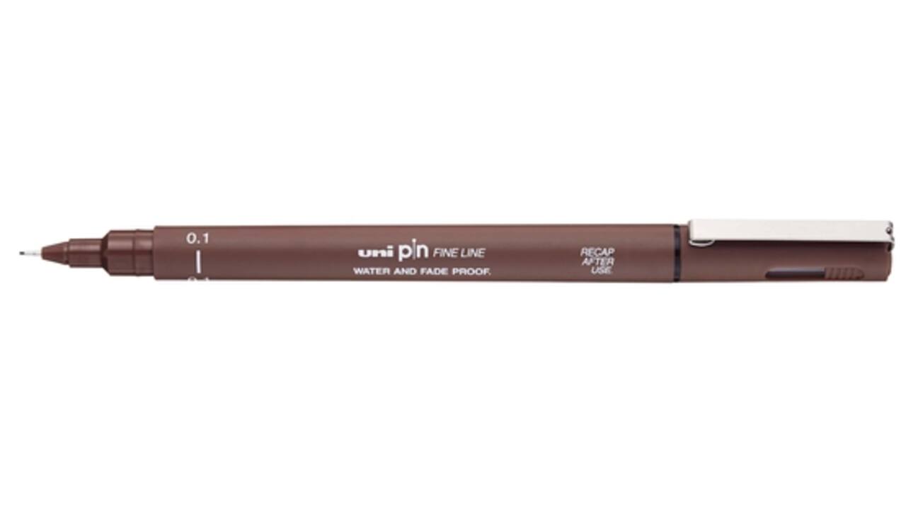 Fineliner Uni-ball Pin 0.1mm sepia